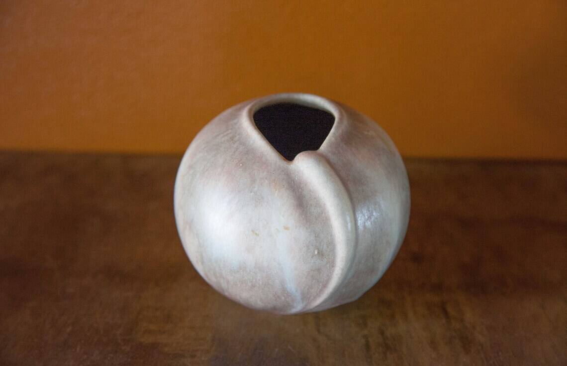 Small vintage ball vase, ceramic vase, interior decoration, pottery