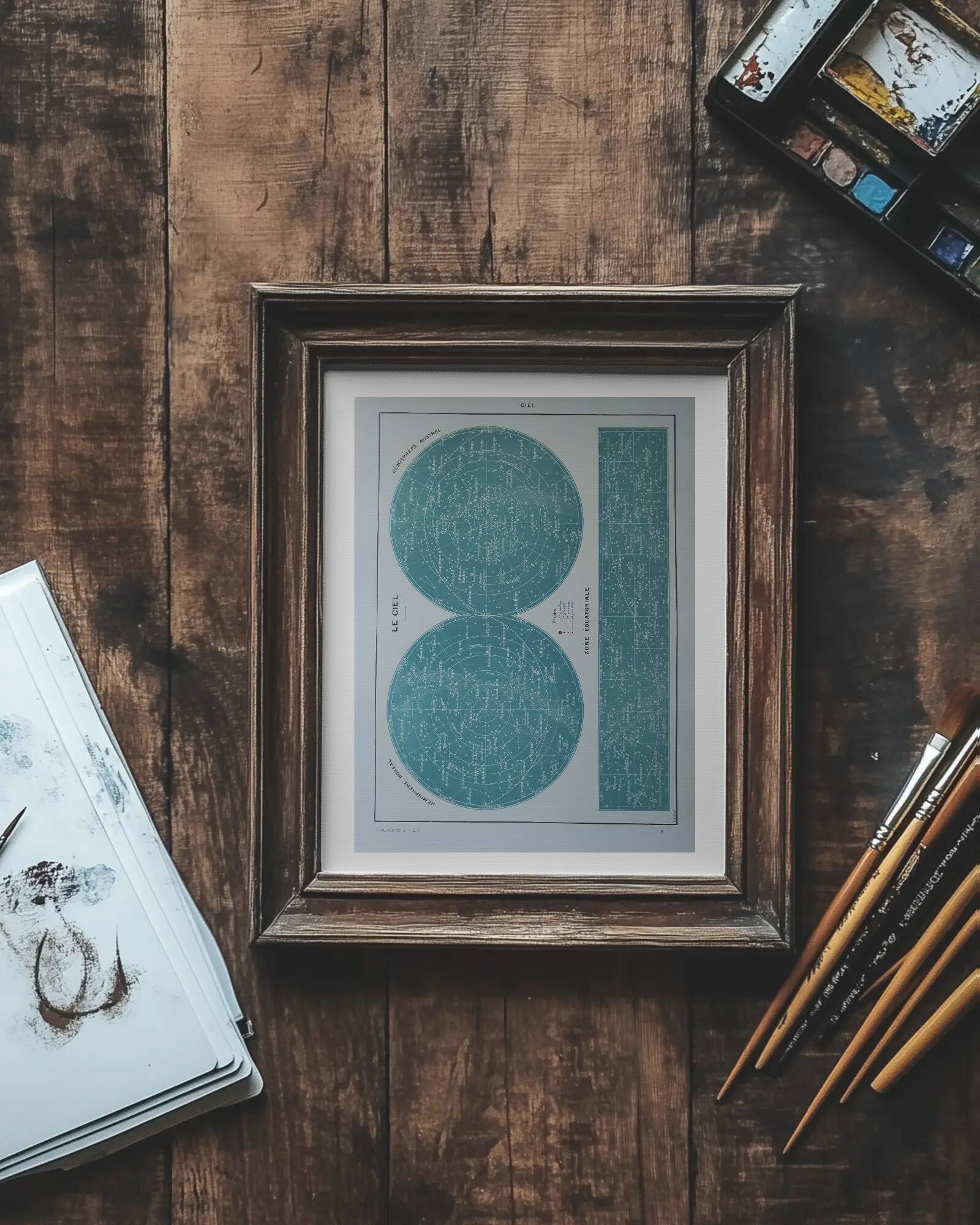 Original lithograph on the sky