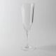Six flûtes à champagne en verre cristal transparent avec détail floral mat – Vintage Durand France années 1970