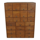 Armoire d'apothicaire vintage allemande en pin et chêne, années 1950