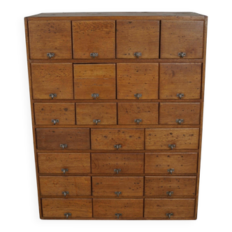 Armoire d'apothicaire vintage allemande en pin et chêne, années 1950