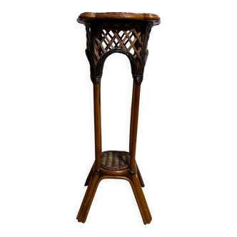 Rattan Plant Stand Cane Vintage Old Flower Vase Pot Garden Bamboo