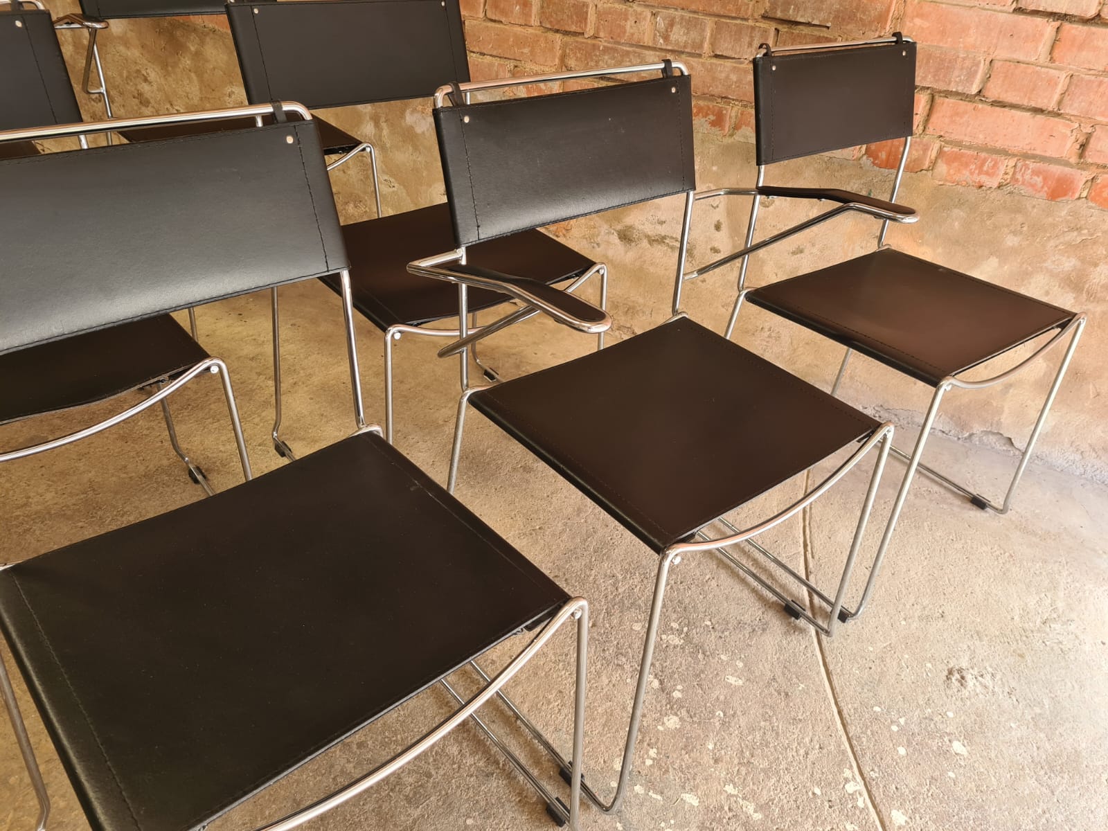 Set of 8 vintage design chairs by Giandomenico Belotti for Alias