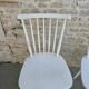 Pair of chairs with bars, wooden, white patina