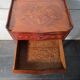 Louis XV style bedside table in marquetry with 3 drawers.