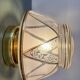 Vintage Art Deco white and gold glass globe wall/ceiling light.