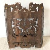 Carved wooden wall shelf