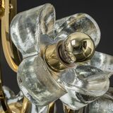 Large brass and crystal pendant light by Sische, Germany, 1970s.