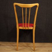 Italian Design Chairs In Exotic Wood And Faux Leather From 60s