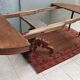 English oval table with 19th century mahogany extensions