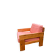 70s pine designer armchair, Perriand style