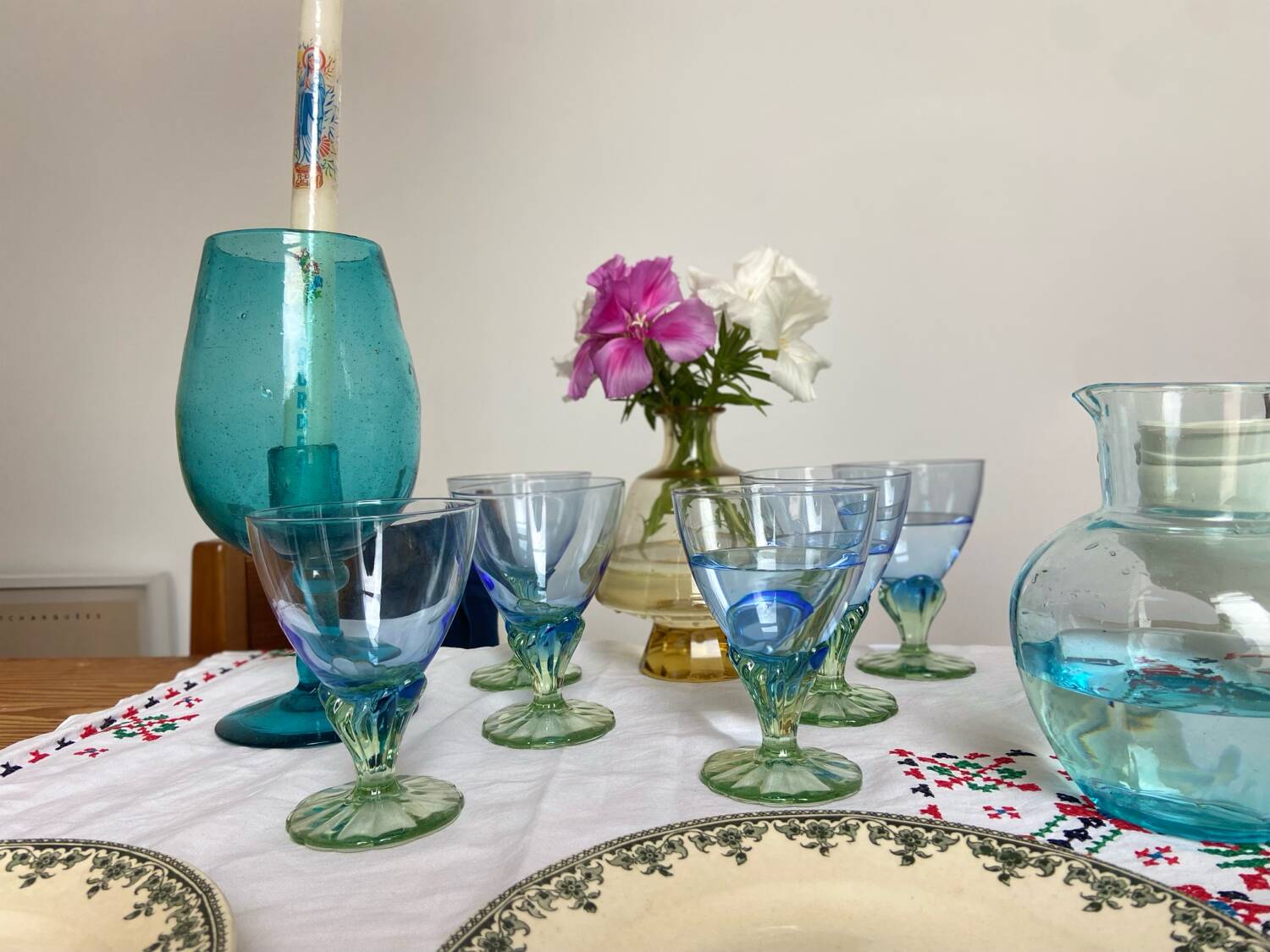 Set of 6 vintage Italian water glasses