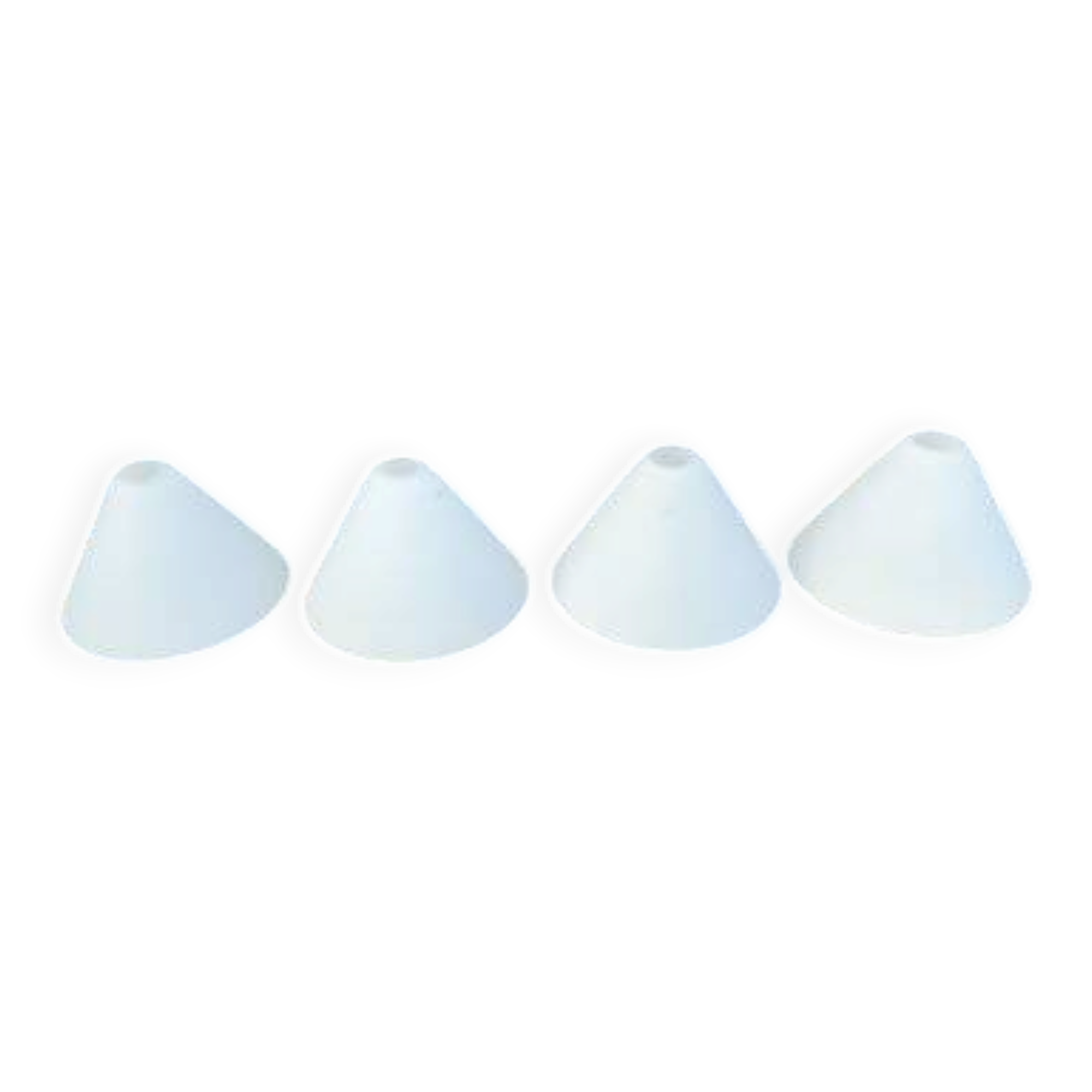 4 white opaline glass tulips from the 1960s