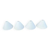4 white opaline glass tulips from the 1960s