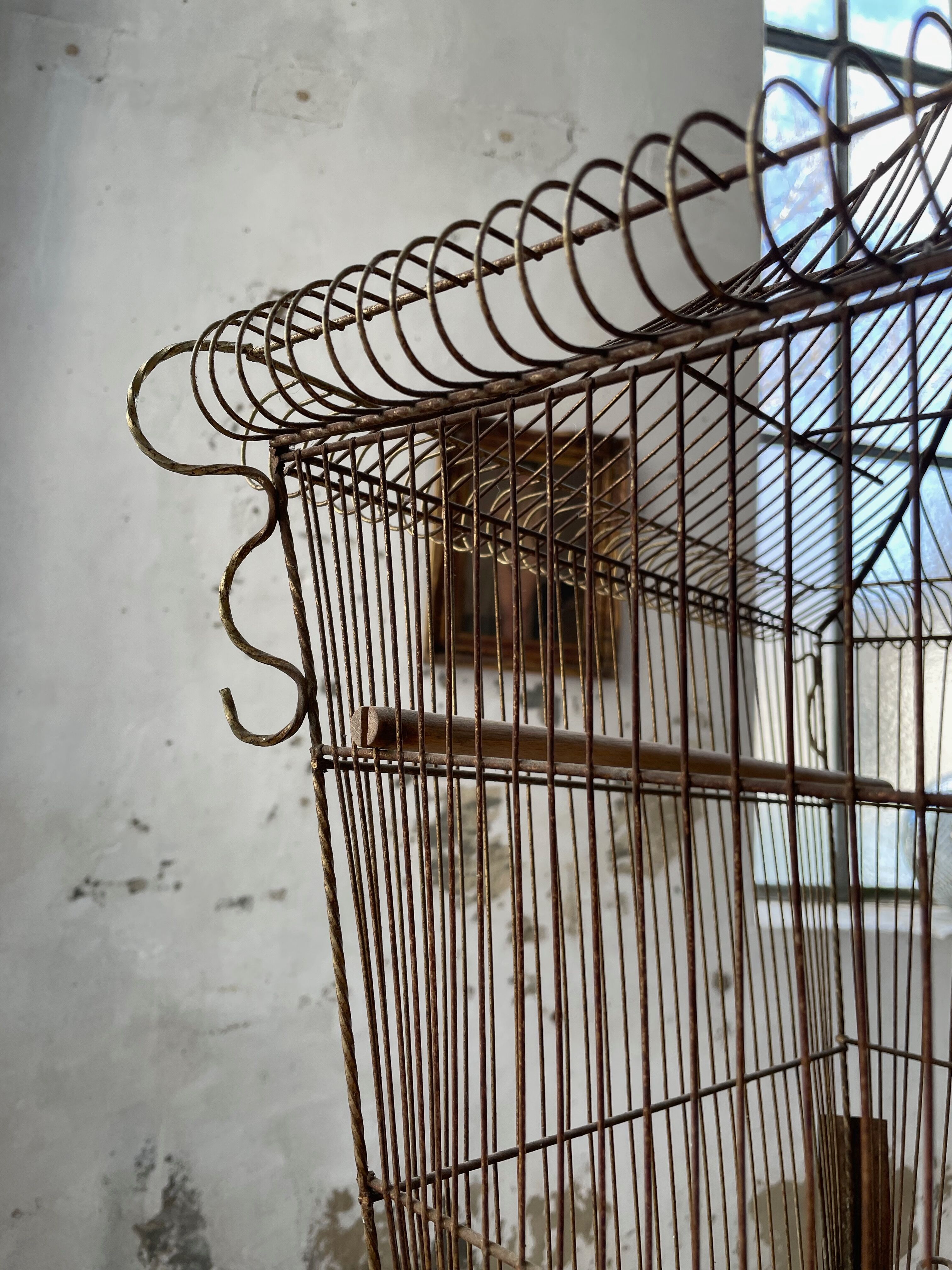 Vintage gold metal cage