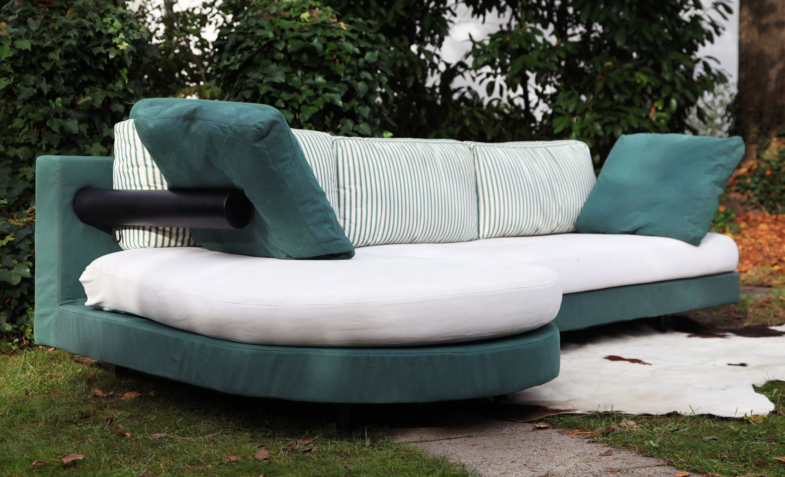 Canapé en vert et coquille d’œuf 1980s B & B Italia Antonio Citterio Sity