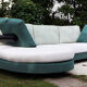 1980s B&b Italia Antonio Citterio Sity Sofa Sectional in Green and Eggshell
