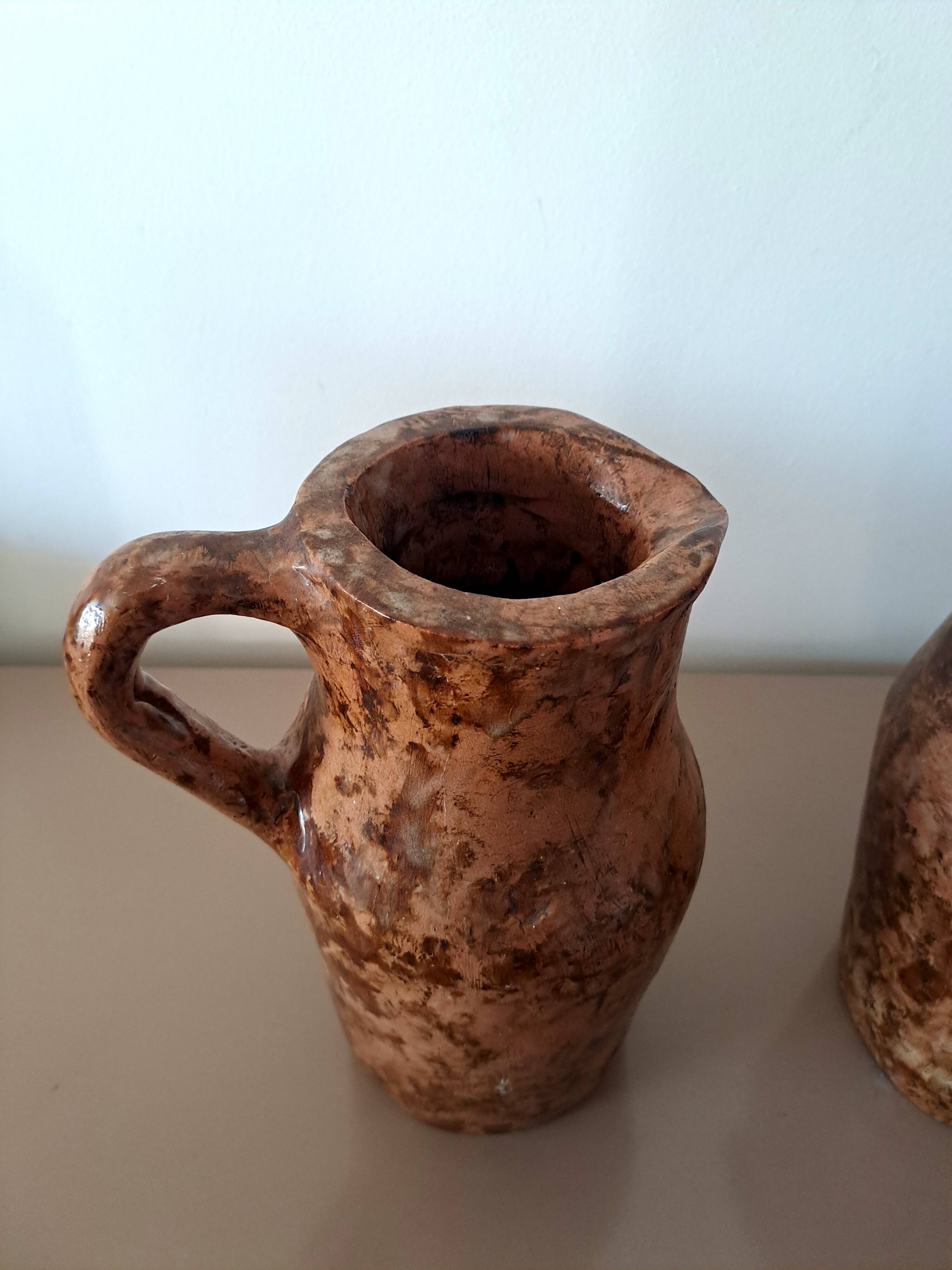 Pair of handcrafted terracotta pitchers – 3 kg each