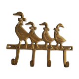 Key hanger, vintage brass tea towels