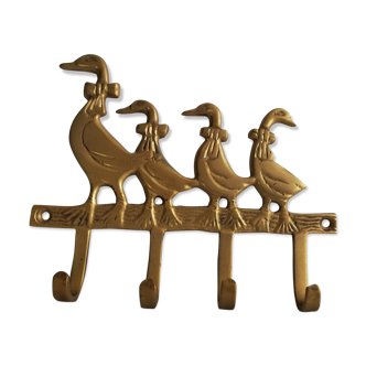 Key hanger, vintage brass tea towels