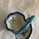 Large Basket Emaux de Longwy F3 B5000 - Twisted Turquoise Handle -