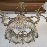 Lustre à pampilles en bronze