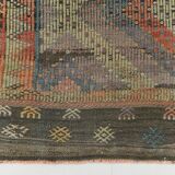 7x10 Kilim Grey Tons Living Room Wool Kilim Rug, 202x315Cm