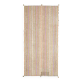 Tapis de couloir Oushak turc en laine et coton beige fait main, années 1970