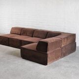Vintage Modular Trio Sofa in Brown Teddy Upholstery from Cor, 1973, Set of 3