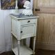 Bedside table old patina to the creamy white English