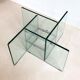 Square crystal glass coffee table, Italy 1970s