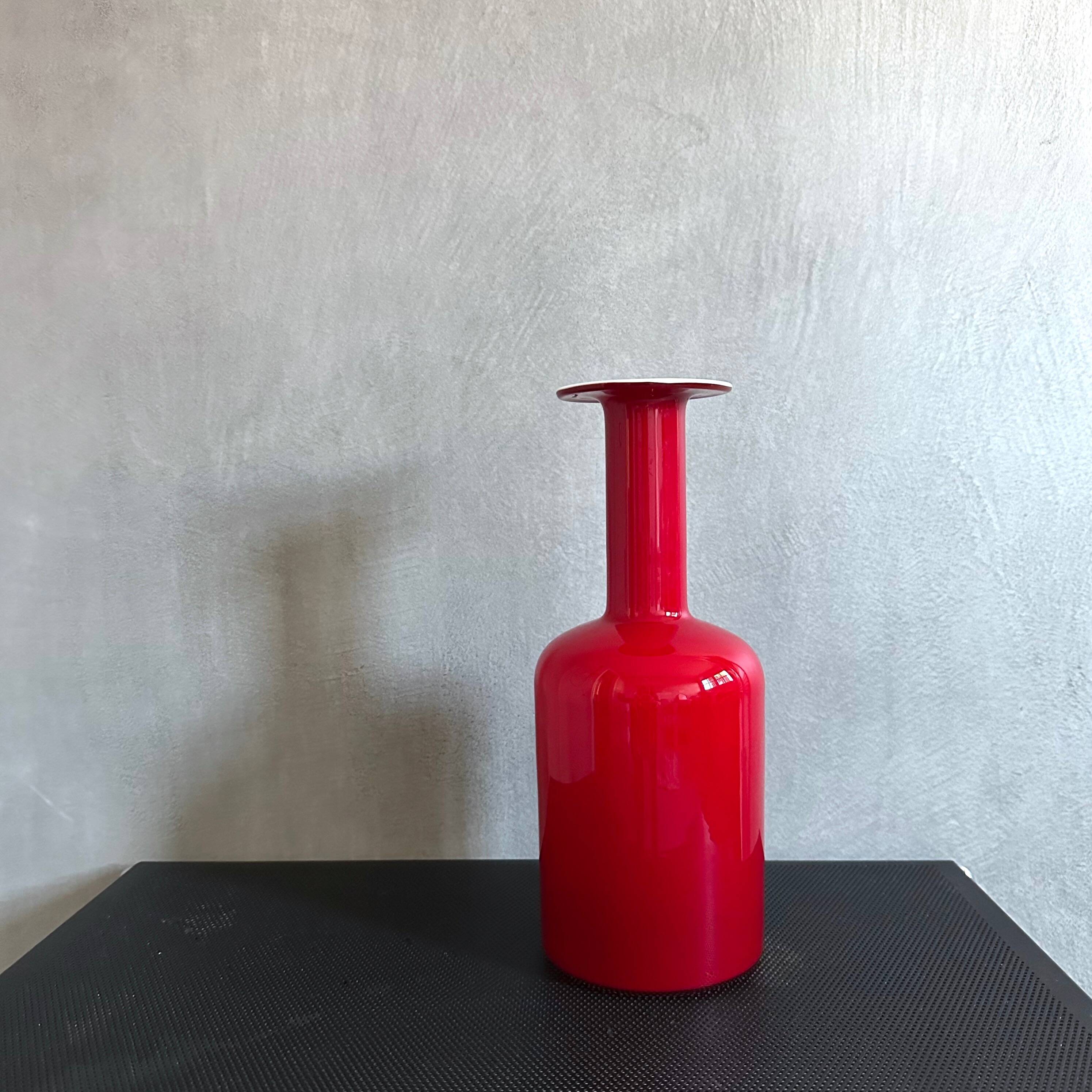 Red Gulvase Otto Brauer for Holmegaard, danish design