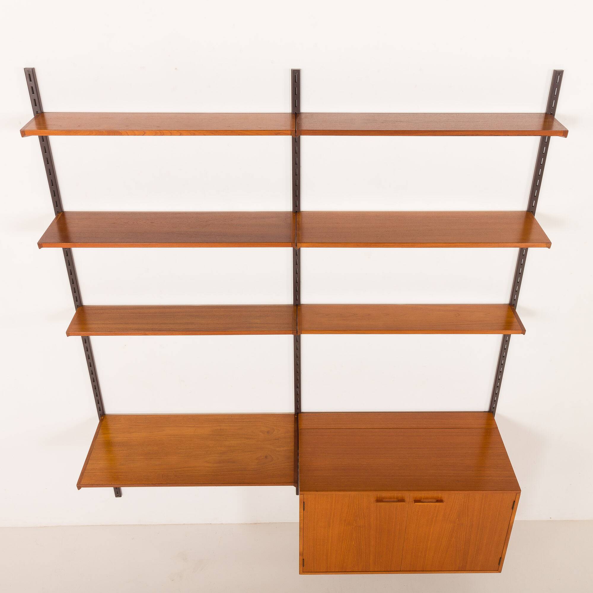 Kai Kristiansen home office shelving unit in teak for FM Mobler, 1960s