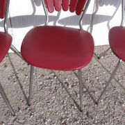 Set of 5 chairs the lag Soudexvinyl 1970 in leatherette Burgundy