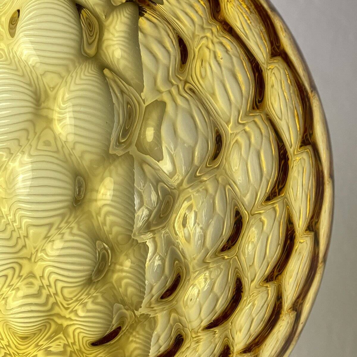 Vintage yellow Murano sphere pendant lamp, Italy, 1970s.