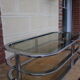 Coffee table chrome and smoked glass