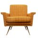 1950s chair in corn yellow , legs in brass