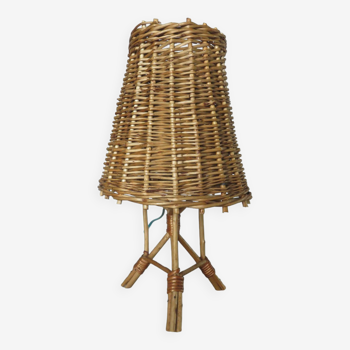Rattan lamp 1950 1960