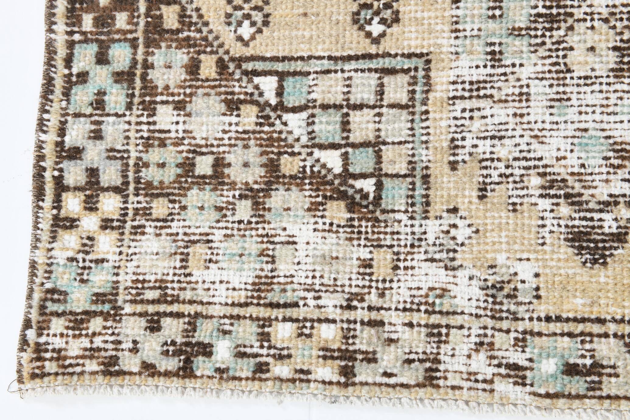 3x6 Shades Of Beige & Brown Classic Vintage Rug, 104x174Cm SK 17854