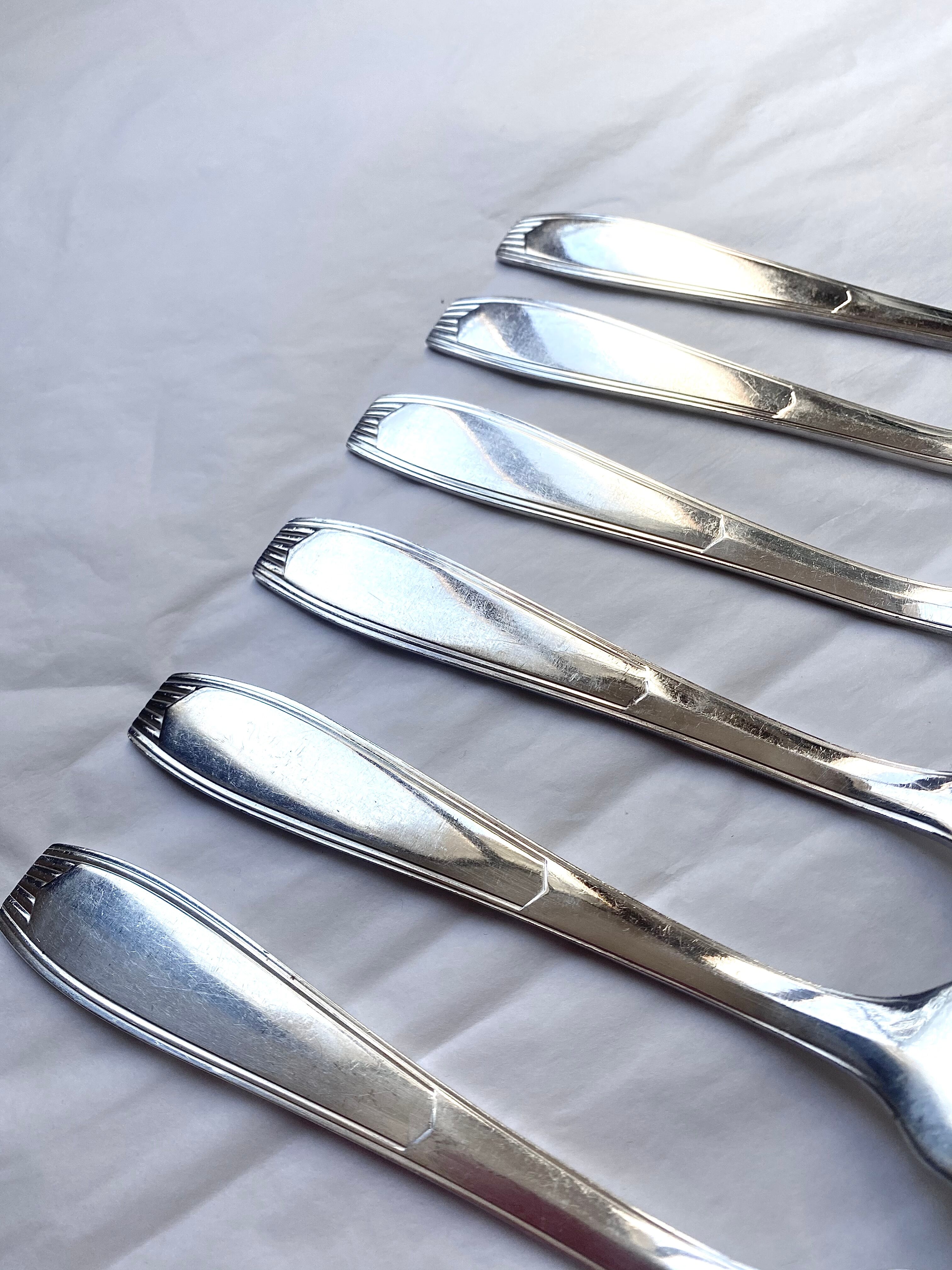 Christofle cutlery set - 11 fourchettes de table et 11 cuillères à soupe - Art déco - Métal argenté