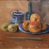 Eugénie Frecot “Still Life With Fruits” Oil On Paper Signed