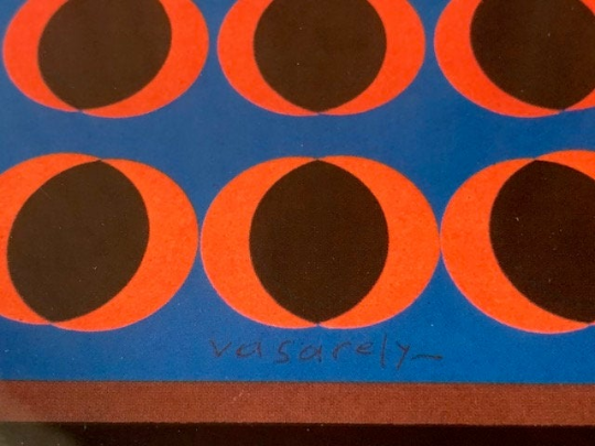 Vintage, Victor Vasarely Op Art print circa 70's