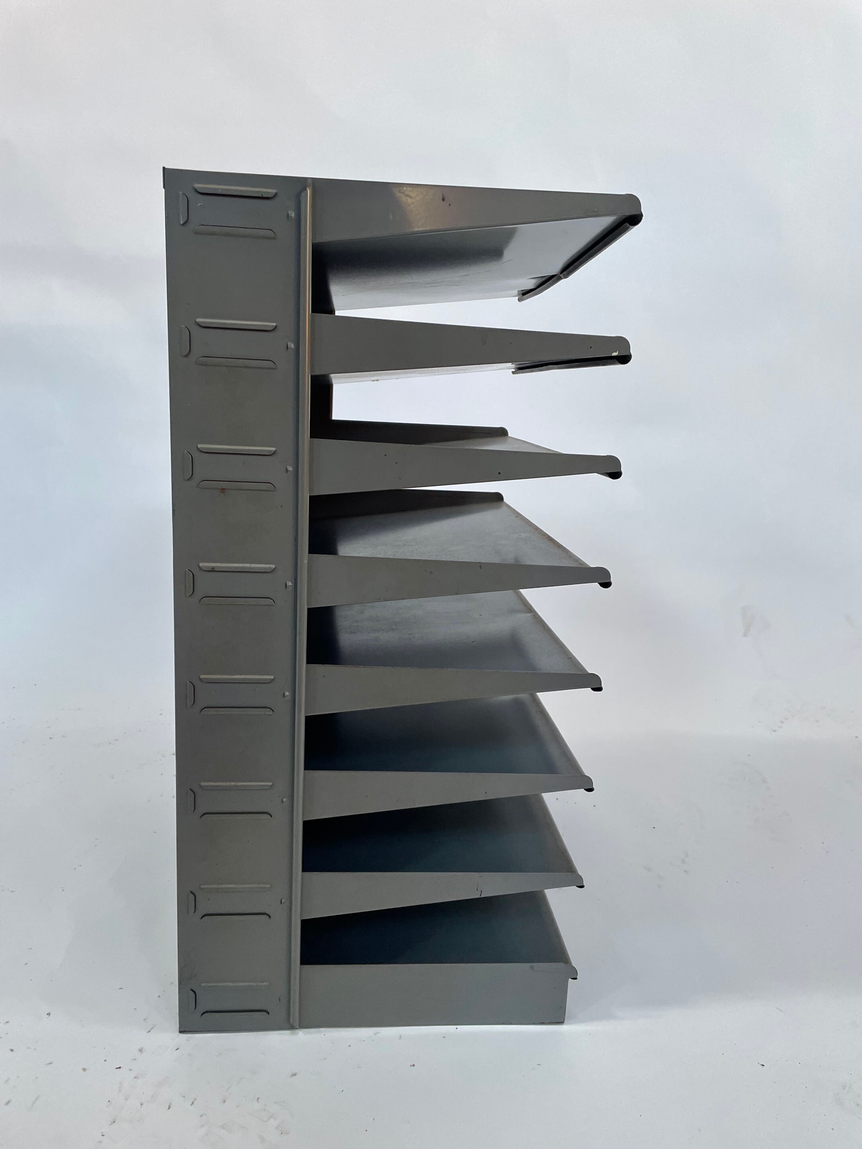 Vintage sorting bin, mailbox industrial 8 compartments 60s design