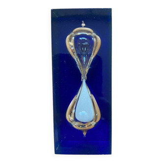 Hourglass resin paperweight included