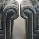 Set of 2 black Chesterfield armchairs in grained cowhide leather