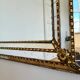 Large vintage Spanish Venetian-style wall mirror, brass, 1980s Hollywood Regency