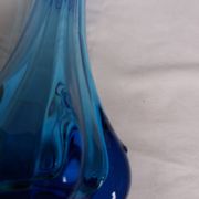 Turquoise blue blown glass vase