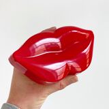 Organisateur de bureau / porte-stylo Lips en plastique rouge Pop Art