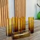 6 amber glasses