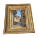 Oil on panel of courregelongue old picturesque street